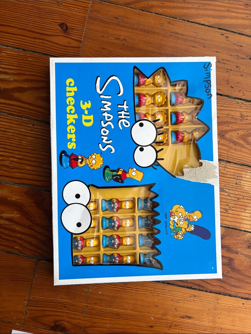The Simpsons 3-D Checkers Game - Bright Blue & Yellow